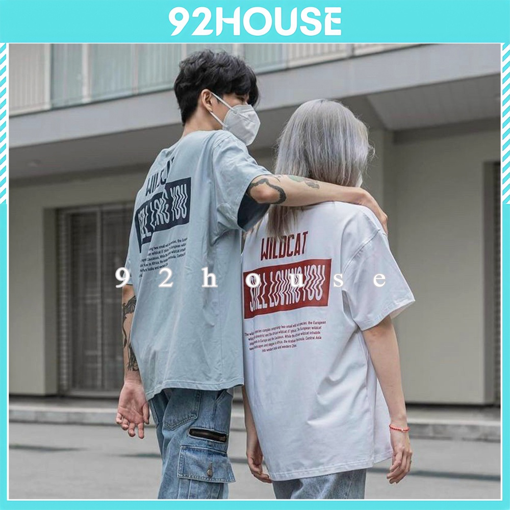 Áo thun tay lỡ unisex mặt mèo dáng rộng / Áo phông nữ phom rộng