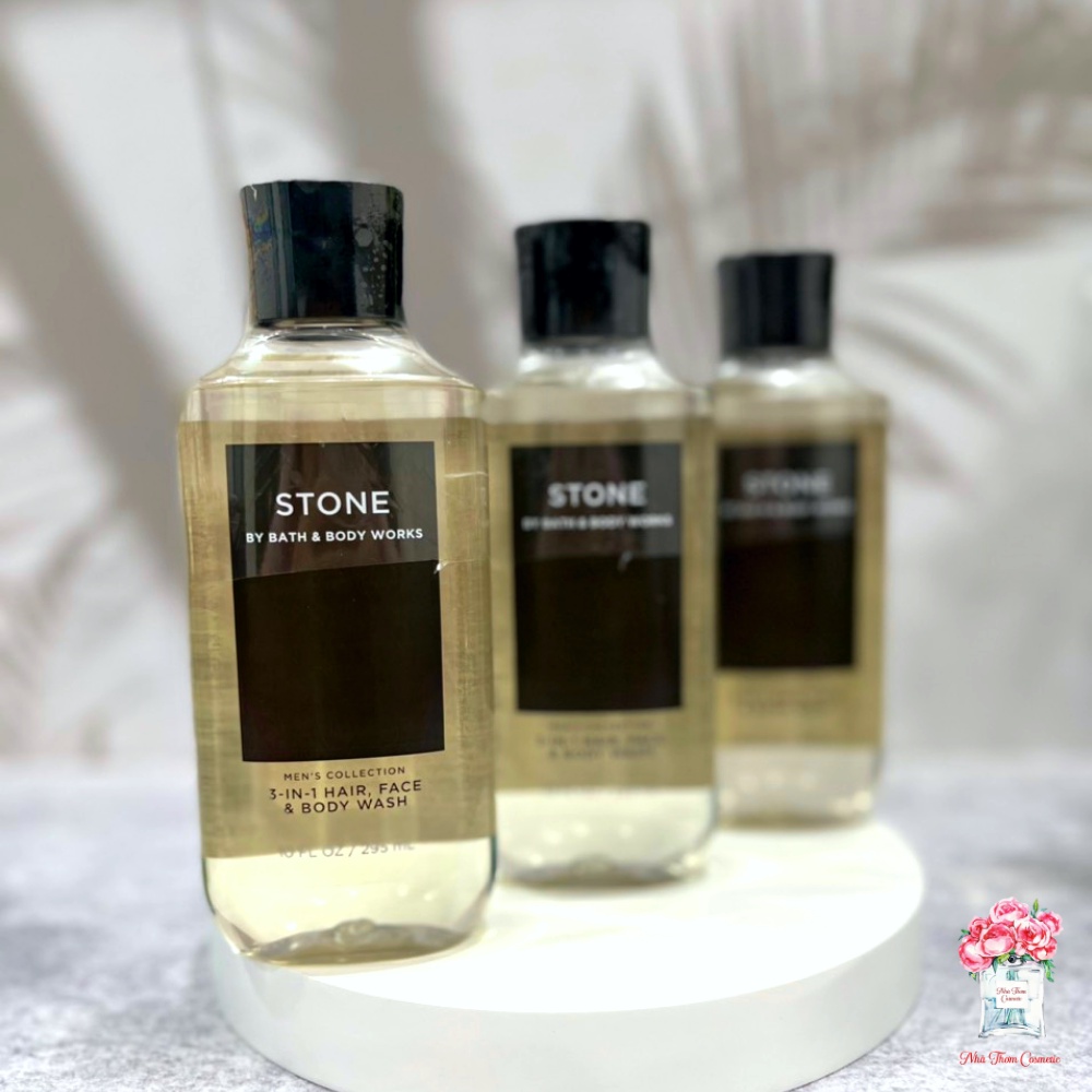 Gel Tắm Gội Bath & Body Works 3in1 Men's Collection - Stone Hương Thơm Sang Trọng Nam Tính Quyến Rũ 295ml
