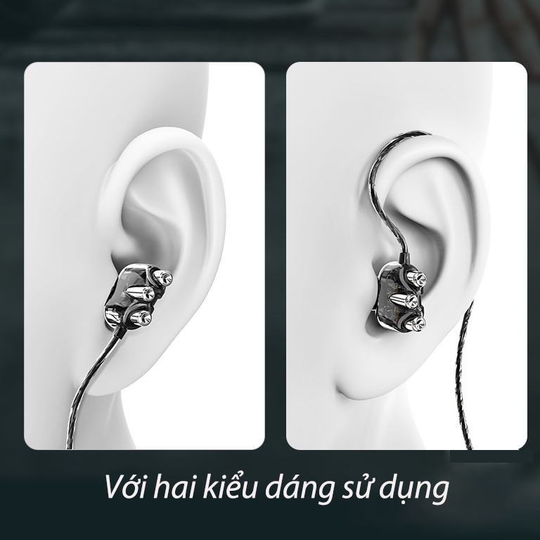 Tai nghe lõi tứ trong suốt/Gaming A6/Bass/Chơi Game Nhét Tai Có Dây Có Mic Chống Ồn Cho IPhone xiaomi realme Samsung #19