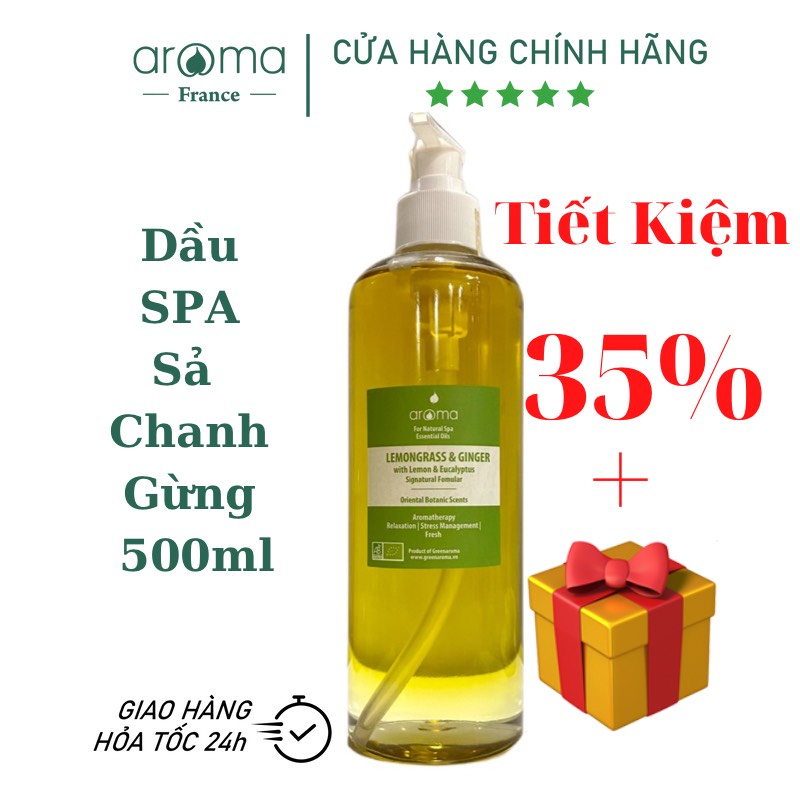 Dầu Massage Thiên Nhiên Aroma Sả Chanh & gừng Lemongrass Ginger Oil 500ml