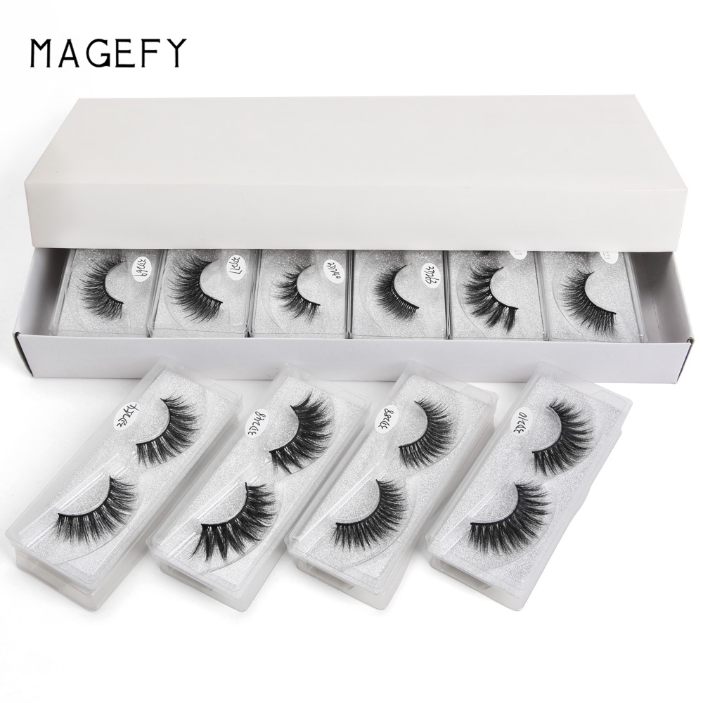 Cặp lông mi giả MAGEFY 3D trang điểm tự nhiên hình chữ thập dày