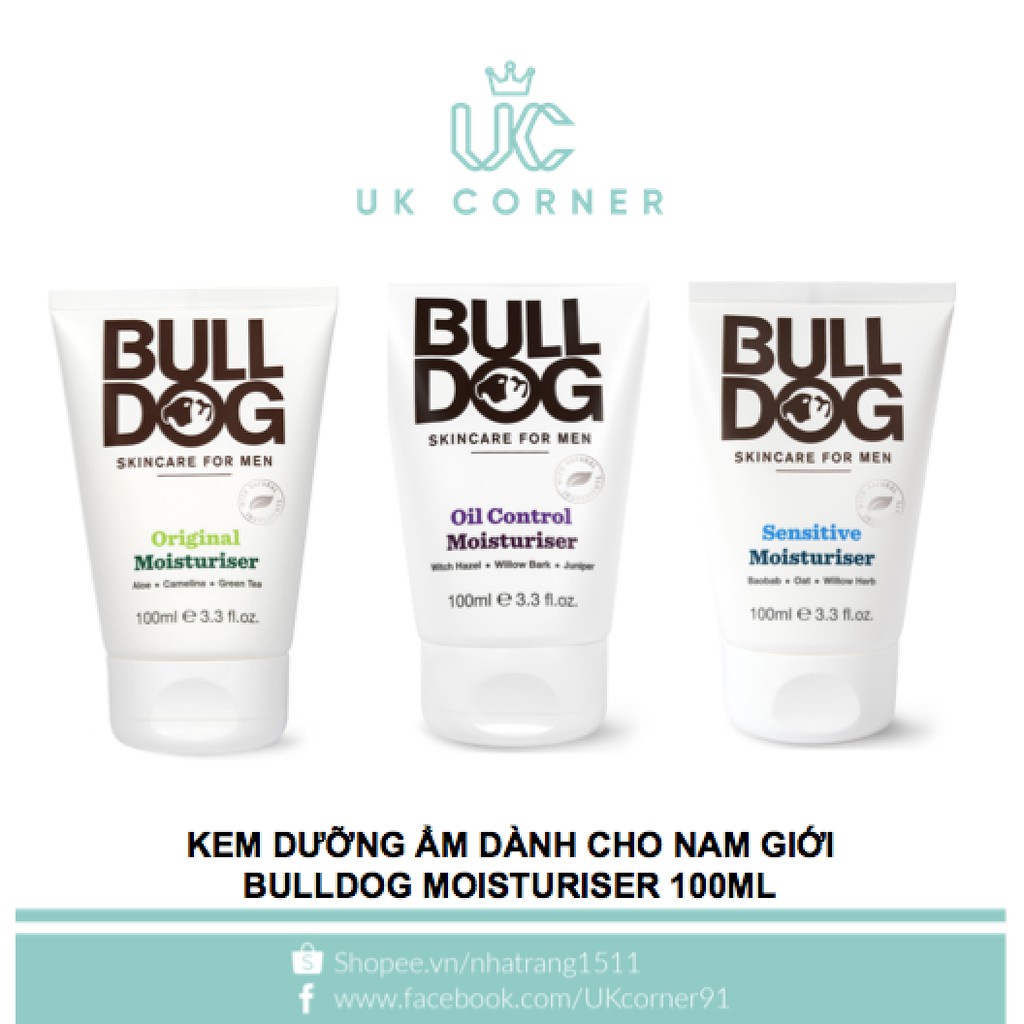 Kem dưỡng ẩm dành cho nam giới Bulldog Moisturiser 100ml