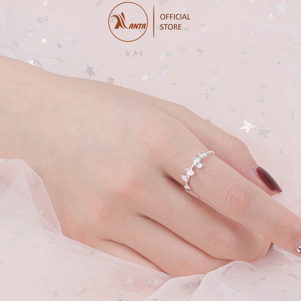 Nhẫn hở freesize hình lá cây bạch quả phong cách Hàn Quốc dành cho nữ ANTA Jewelry - ATJ 7036