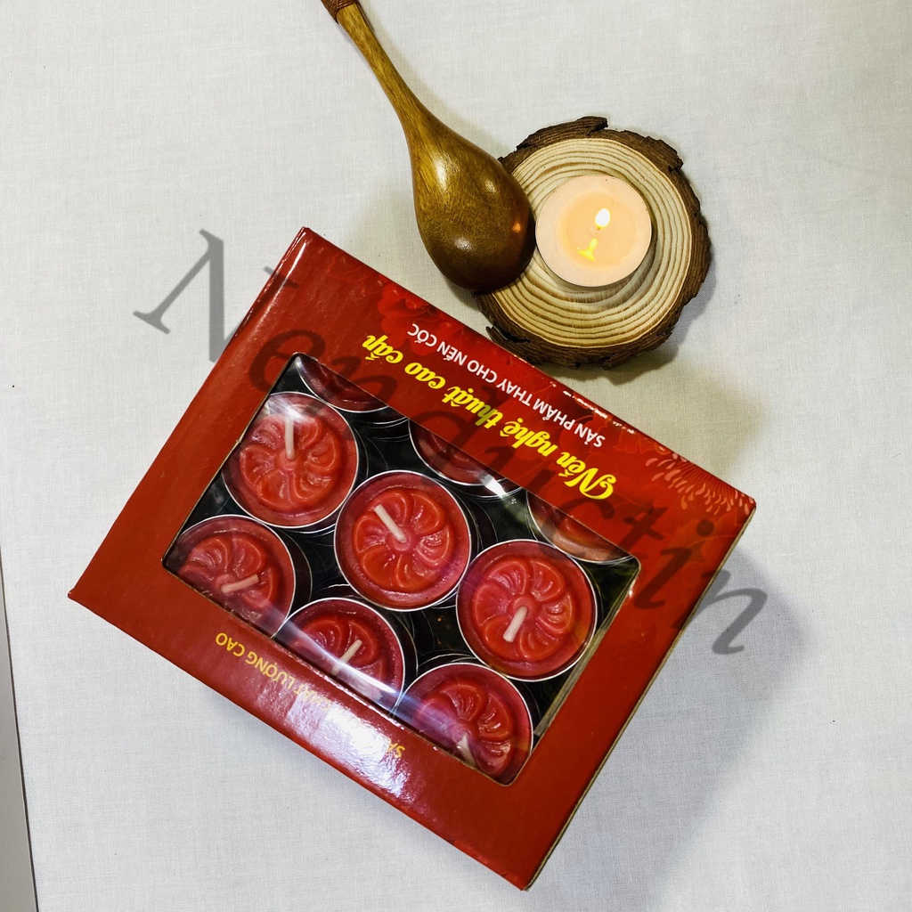 50 viên nến Tealight cao cấp Đức Tín cháy 1,5 đến 2h không khói không mùi an toàn cho người sử dụng