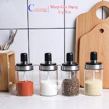 Hũ Đựng Gia Vị chống ẩm kèm thìa muỗng, lọ đựng gia vị thủy tinh 250ml | BigBuy360 - bigbuy360.vn