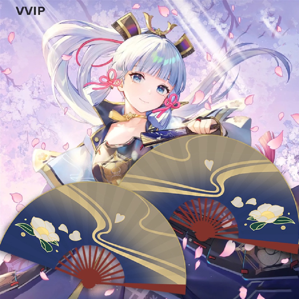 Vvn Quạt Xếp Hai Mặt Hóa Trang Genshin Va Chạm Kamisato Ayaka