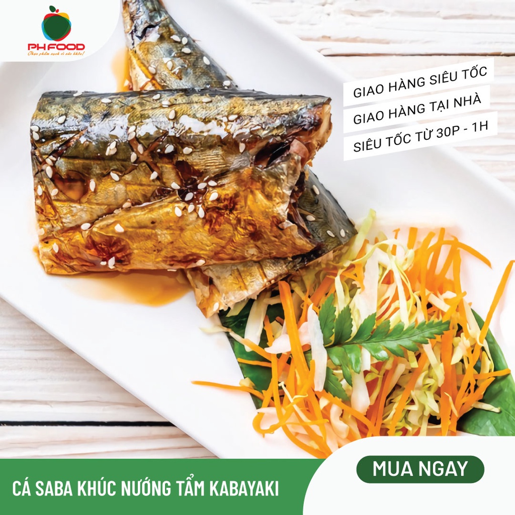- Cá Saba Fillet Cắt Khúc Nướng Tẩm Kabayaki - 1Kg 2 Túi Hút Chân Không