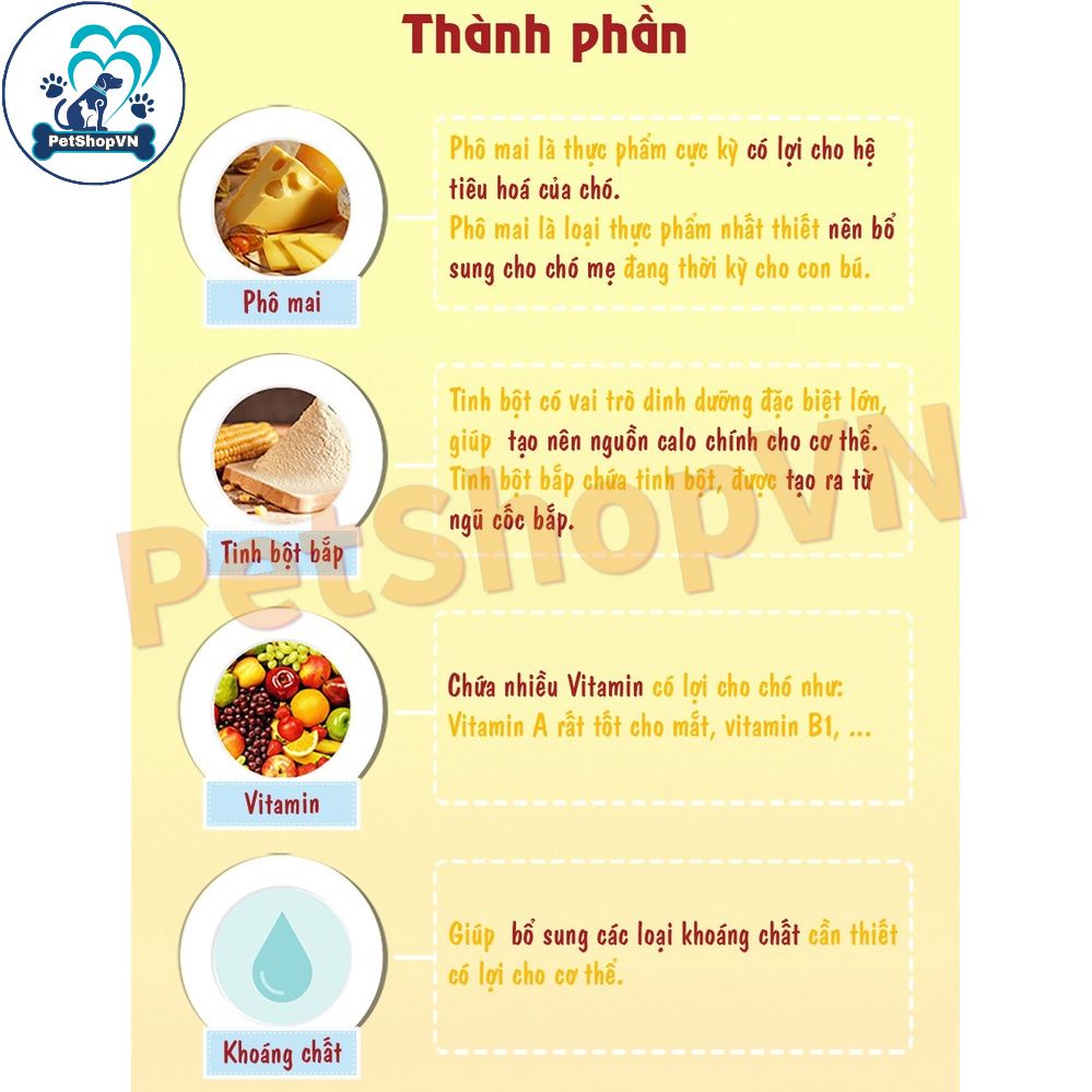 Phô Mai Viên Cho Chó Mèo BOWWOW Túi 100G Vị Truyền Thống & Cà Rốt