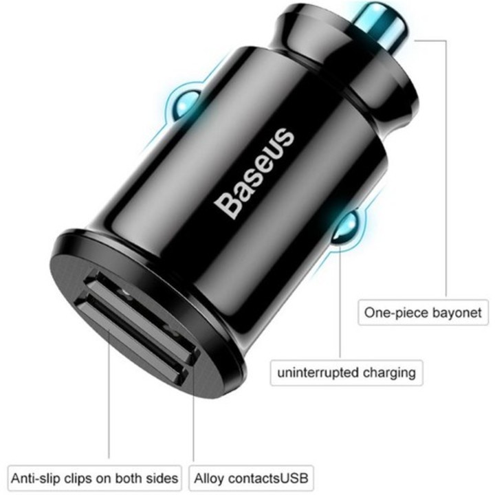 Bộ chia tẩu sạc ô tô Baseus CCALL-ML01, tích hợp 2 cổng sạc USB, 3.1A, Fast car charger