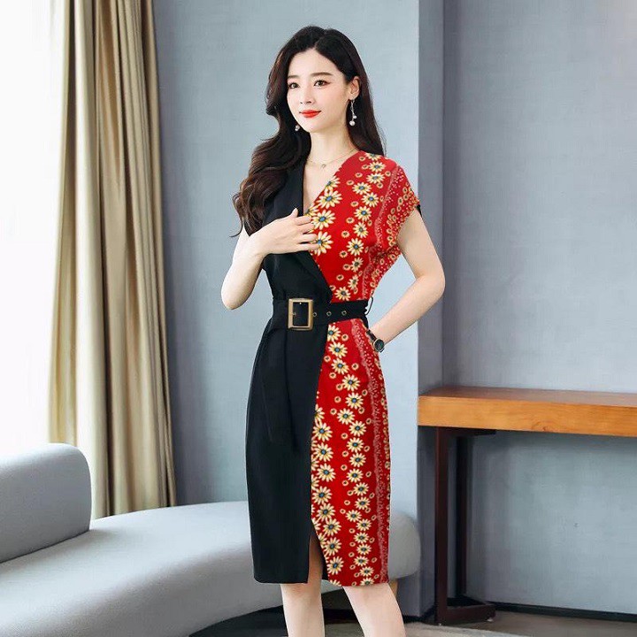 Đầm Ôm Cổ Vest Kèm Nịt ANN2136 | BigBuy360 - bigbuy360.vn