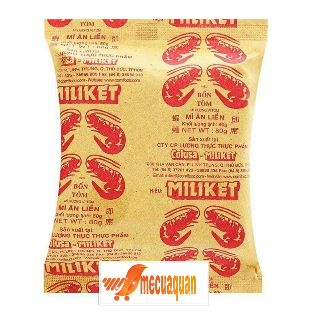 Mì hương vị tôm Miliket giấy 80g