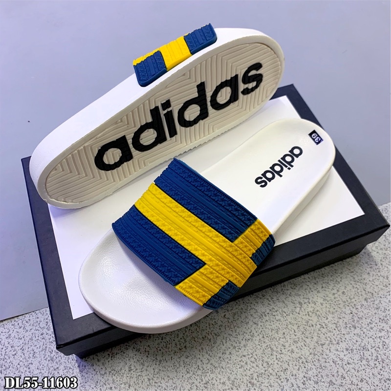 Dép Nam Cao Cấp Adidas full box - Dép Adidas Đế Trắng - Dép Quai Ngang Adidas Có Hộp Tặng Kèm