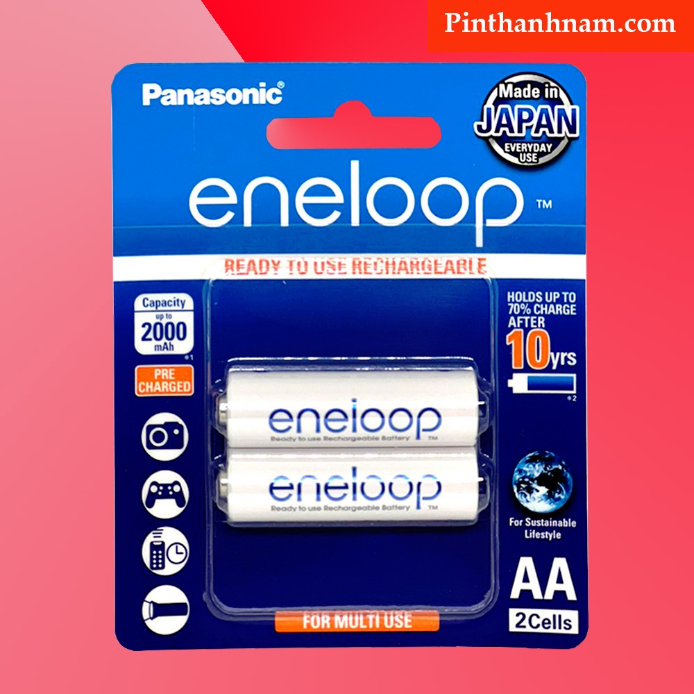 Pin sạc Eneloop Pro 2550mah BK-3HCCE vỉ 4 viên chính hãng