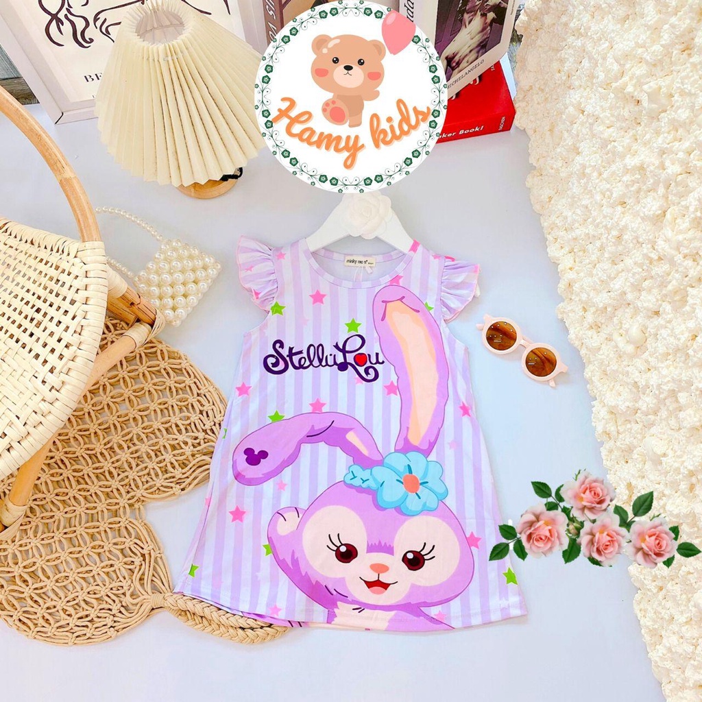 Váy Xòe Minky Mom Chính Hãng Vải Thun Lạnh 3D Hình in Pony Elsa Đáng Yêu Cho Bé Gái Từ 0-5 Tuổi Dưới 20kg - Hamykids