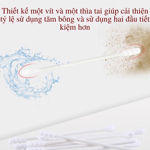 Tăm Bông Misuta Cho Bé Sơ Sinh Bông Tự Nhiên Hộp 400 Que Baby Dreams