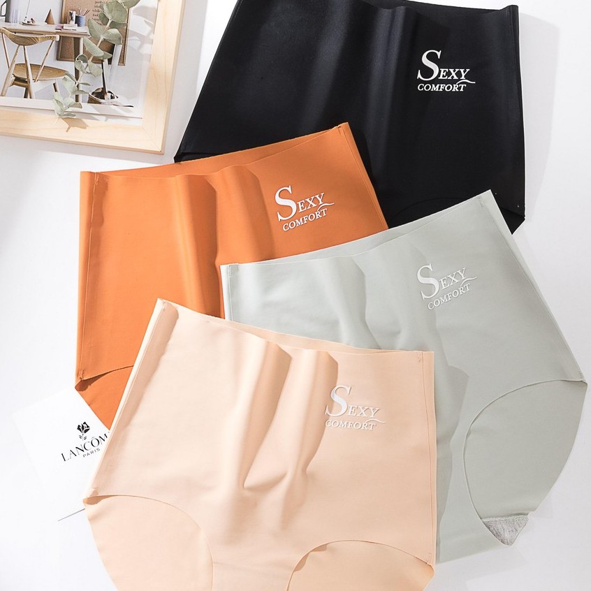 Quần Lót Su Lụa Ép Nhiệt Tàng Hình Không Viền Cạp Cao Gen Bụng QL03