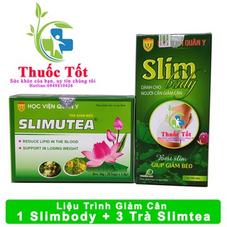 [ Chính Hãng ] Liệu trình Giảm Cân hiệu Quả 1 Slimbody + 1 Trà Slimutea Học Viện Quân Y