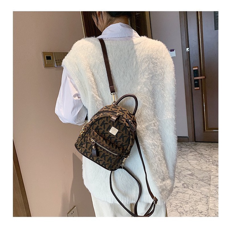 Balo Vải Nữ Đi Học, Balo Nữ Hàn Quốc Thời Trang Ulzzang Vừa Laptop Thêu Chữ K Boobags Boo-016