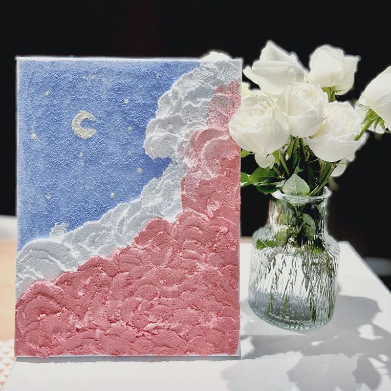 Tranh Sơn Dầu Bằng acrylic Họa Tiết Cát Thạch Anh Trang Trí Phòng Khách diy