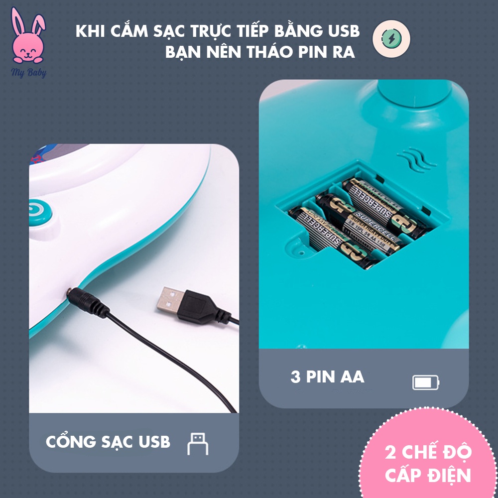 Đồ Chơi Câu Cá Cho Bé Cầu Trượt Mô Hình Thác Nước Có Đèn Có Nhạc Có Nước, Tặng kèm 3 pin AA, Mybaby