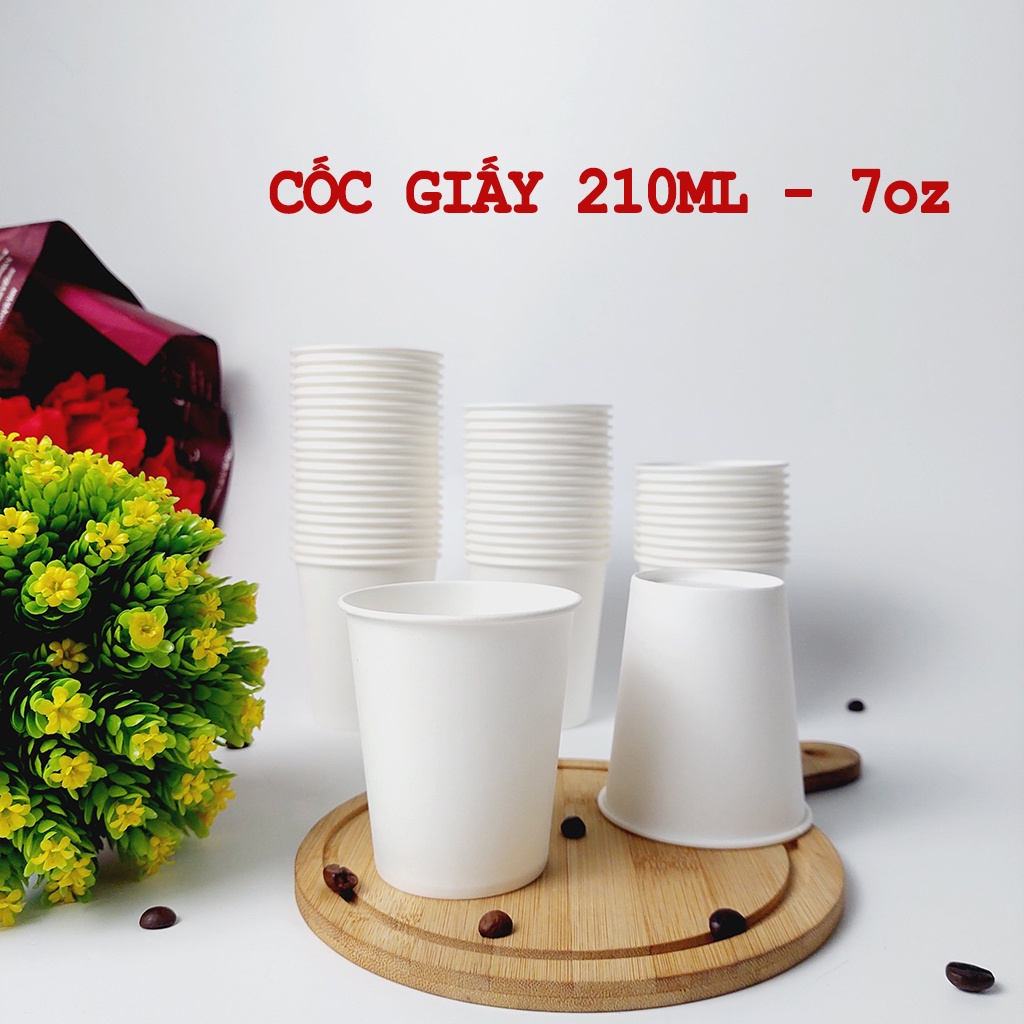 50 chiếc cốc giấy 210ml - 7oz hàng cao cấp hàn quốc