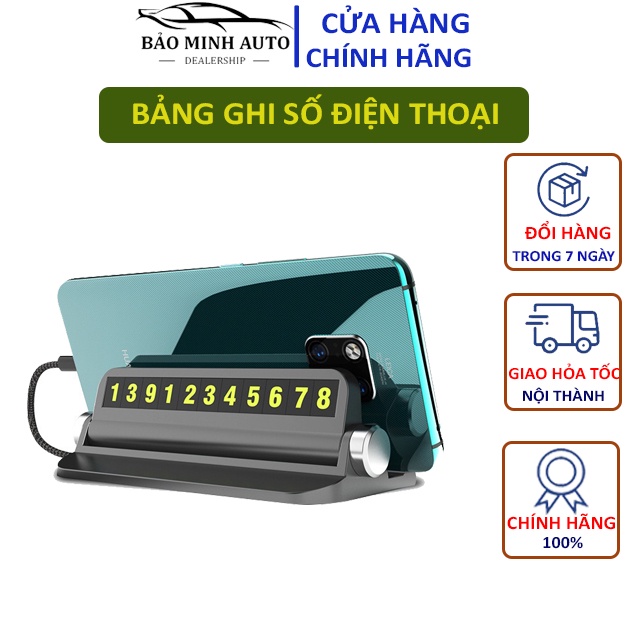 Bảng Ghi Số Điện Thoại Gắn Taplo Ô Tô Xe Hơi - Có Giá Đỡ Điện Thoại Tiện Lợi