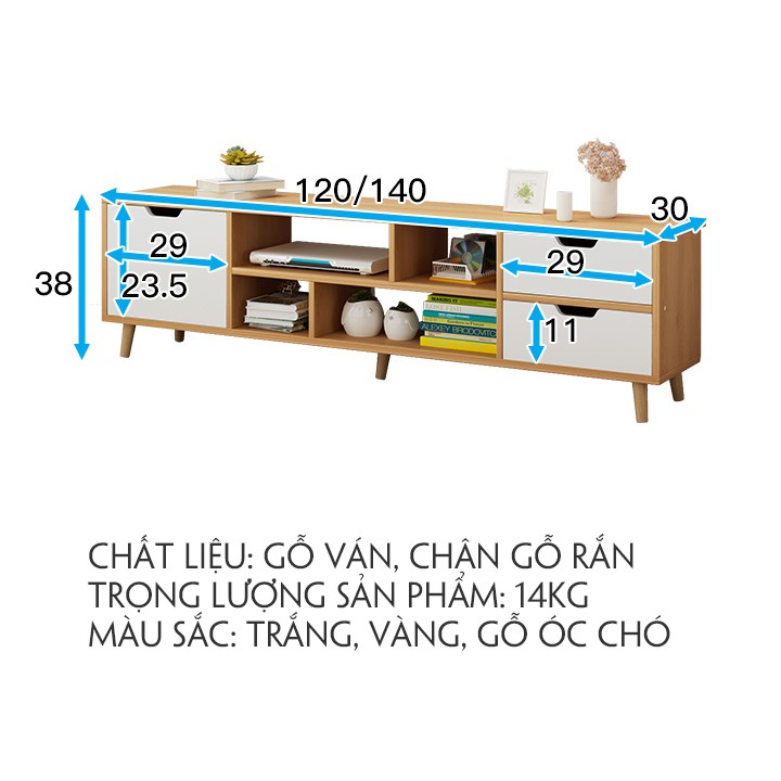 Kệ tivi để sàn gỗ công nghiệp MDF siêu chống ẩm có ngăn kéo T351