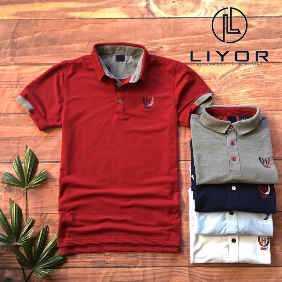Áo thun nam có cổ ngắn tay chữ H bông lúa cao cấp Liyor- ATCS070 !