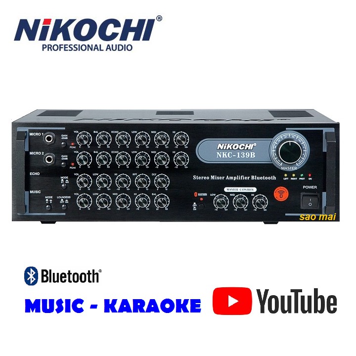 Amply Bluetooth Ampli karaoke nghe nhạc NIKOCHI 139B - Phân phối chính hãng