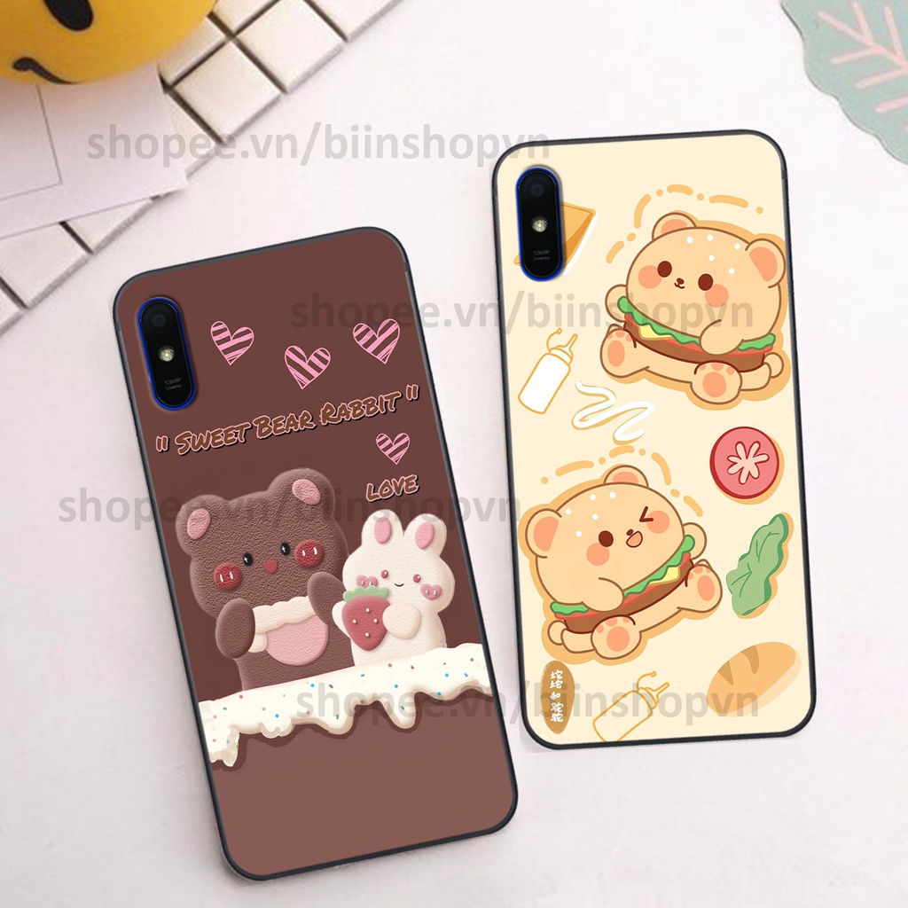 Ốp Xiaomi Redmi 7A / 8A / 9A in hình gấu chocolate kẹo ngọt siêu đẹp siêu xinh