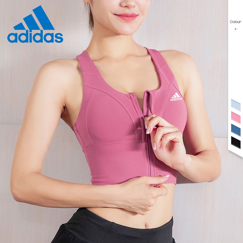 Adidas Áo Lót Thể Thao Không Đường May Chống Sốc Phối Khóa Kéo Phía Trước Tiện Dụng