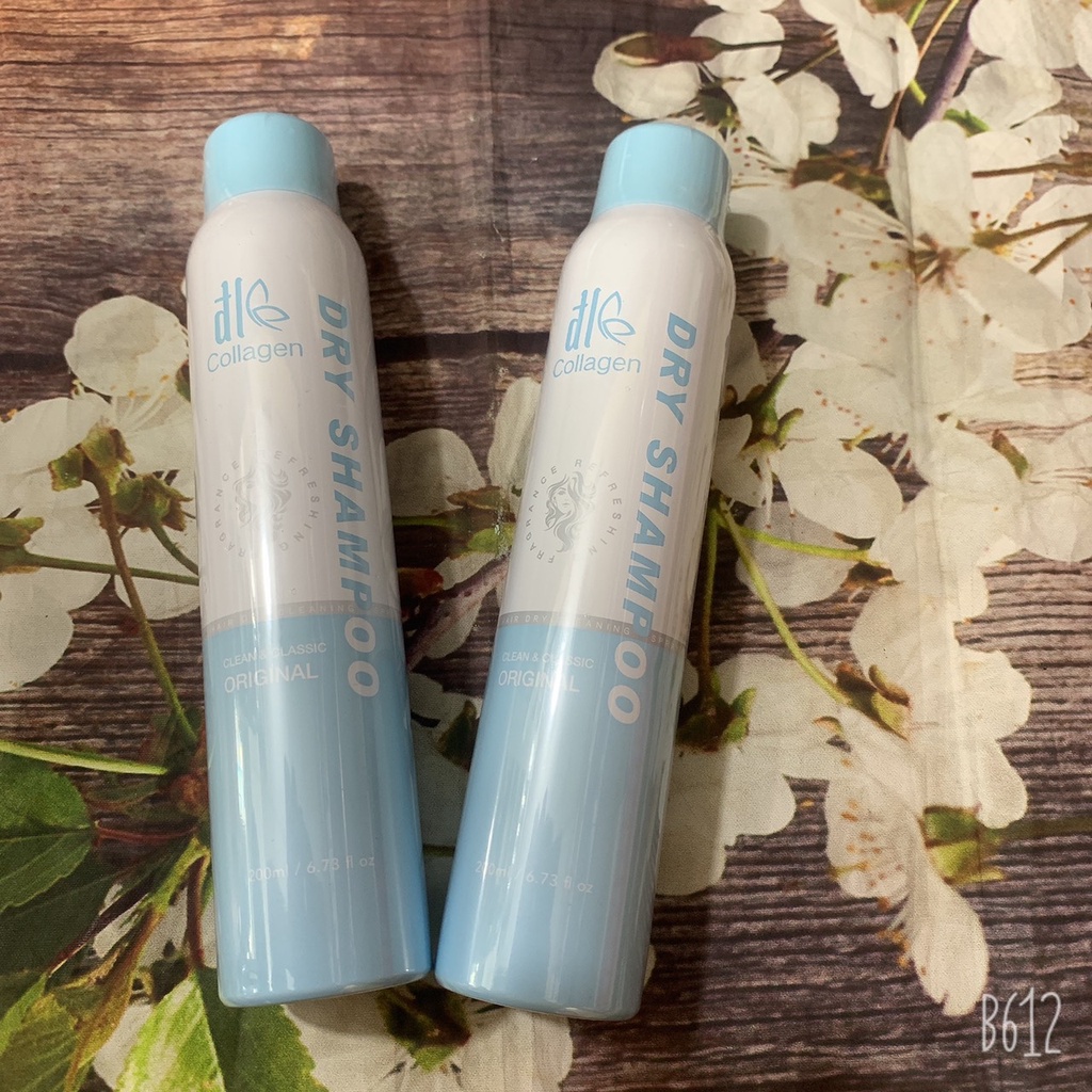 Dầu Gội Khô Dạng Xịt Làm Sạch Tóc Không Bết Dính Dry Collagen 200ml