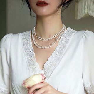 Chuỗi hạt ngọc trai đôi 2 tầng size 9ly-5ly khóa bạc - NTTT40 - Ngọc Trai Trường Thịnh