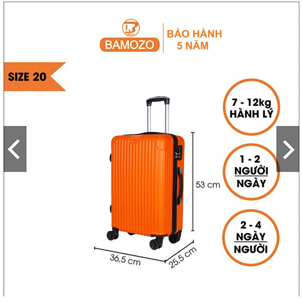 Vali kéo du lịch Bamozo 8801 Size 20inch/24inch - Chống Va Đập, Chống Trầy Xước - Bảo Hành 5 năm