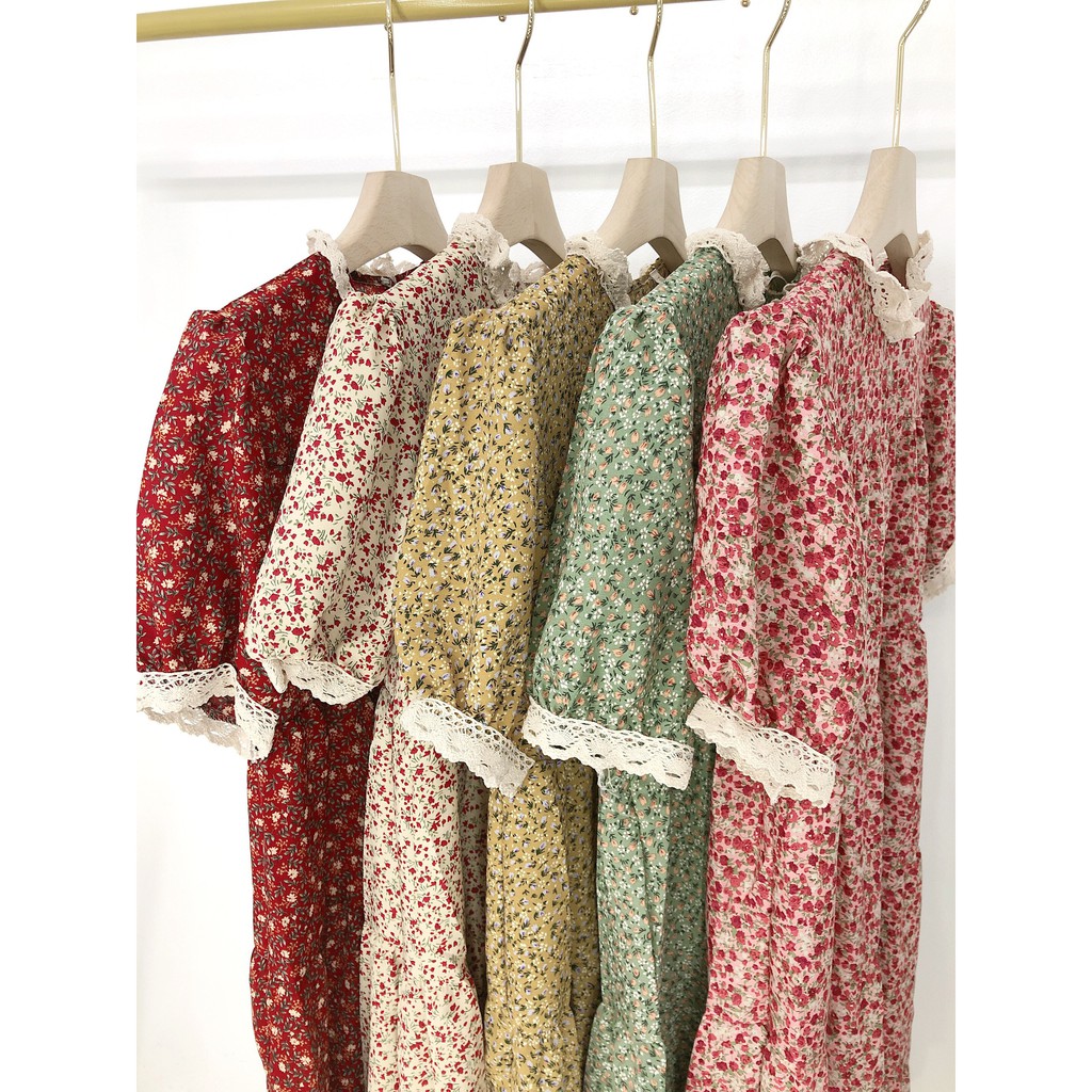 [Mã FATHANG5 giảm 10K đơn 50K] VÁY DÁNG SUÔNG HOA NHÍ PHỐI REN CỔ TAY ( ẢNH THẬT + VIDEO ) | BigBuy360 - bigbuy360.vn