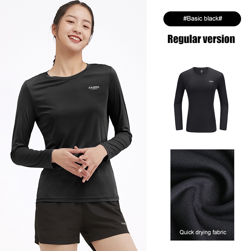 Áo thun CAMEL nhanh khô thoáng khí màu sắc đơn giản phong cách unisex thể thao