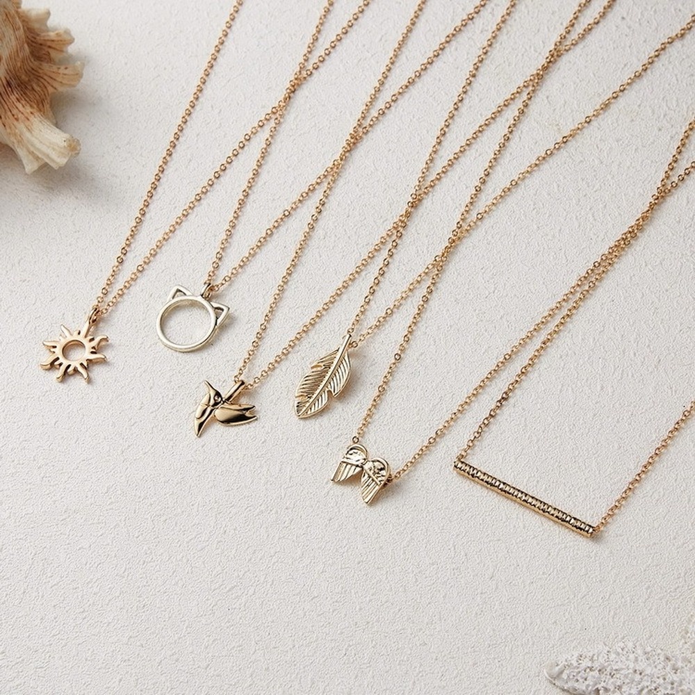 Ins Vòng cổ Thẻ Giấy Hình Động Vật Cân Bằng Ngọc Trai Chùm Hummingbird Thời Trang Hàn Quốc Cho Nữ