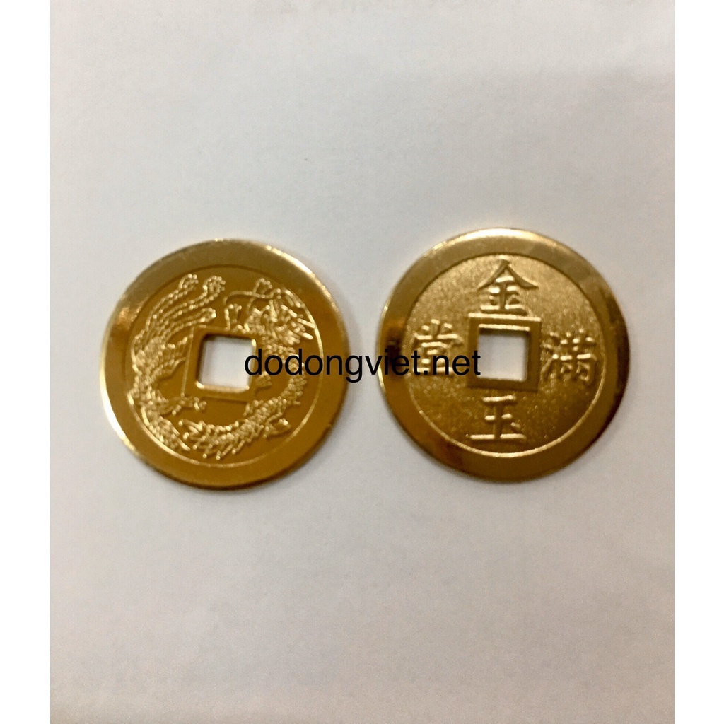 Cặp đồng xu kim ngọc mãn đường mạ vàng 24k