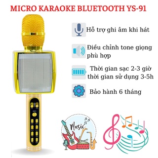 Micro karaoke Bluetooth YS-91/YS-98 Nâng giọng cực chất kèm loa hay tuyệt đỉnh , hỗ trợ ghi âm khi hát