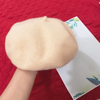 Mũ cối dạ màu be