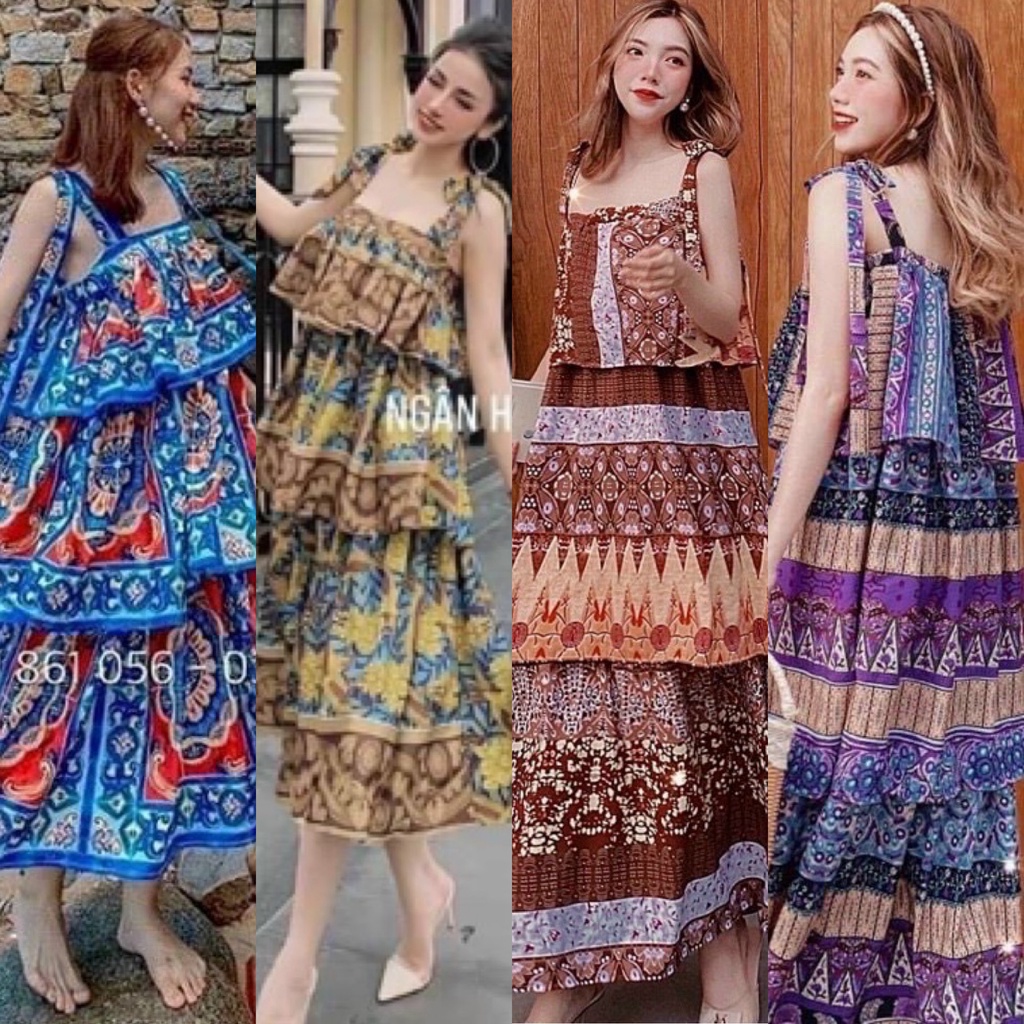 ĐẦM MAXI TẦNG THỔ CẨM (KÈM VIDEO HÌNH THẬT)