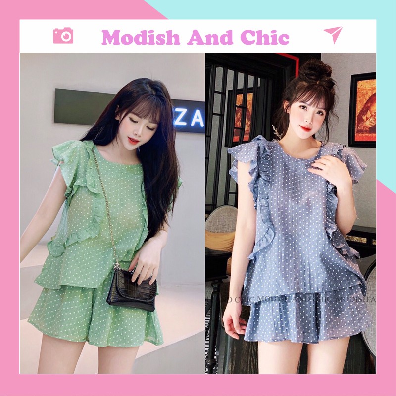 Bộ đồ ngủ nữ mặc ở nhà babydoll quần ngắn cao cấp giá rẻ S091 - Modish And Chic - Thời trang thiết kế