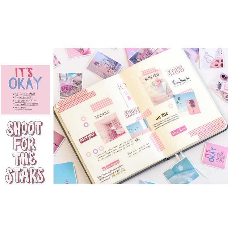 Gói 60 miếng sticker phong cảnh theo gam màu