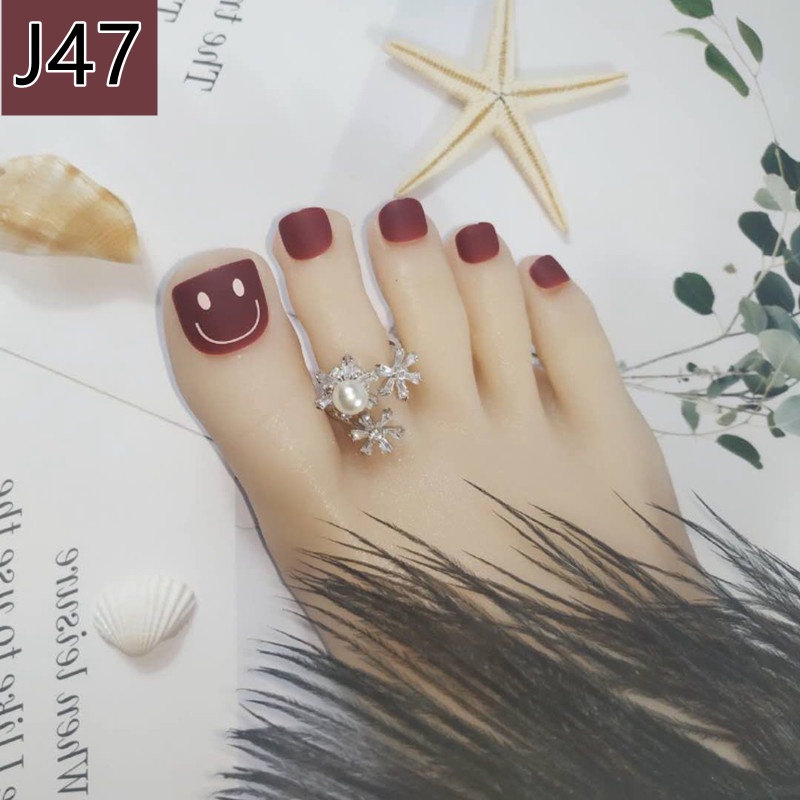 [Hàng mới về] Set 24 Móng Chân Giả Kèm Keo Dán