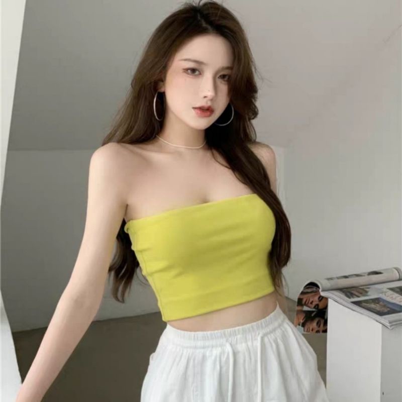 Áo Ống Croptop Chất Thun Dày Có Mút Ngực