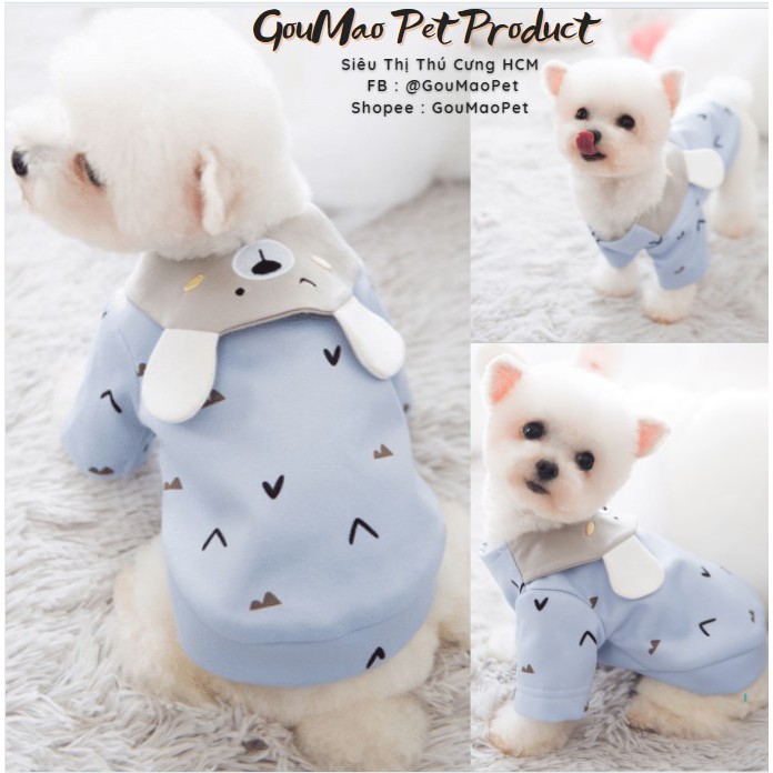 [Mã PET50K giảm Giảm 10% - Tối đa 50K đơn từ 250K]  áo hodie dành cho chó mèo : áo họa tiết kute, hình gấu