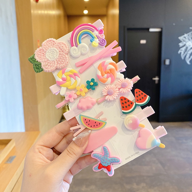 Set 14 Kẹp Tóc Nhỏ Thời Trang Hàn Quốc Cho Bé Gái 2021