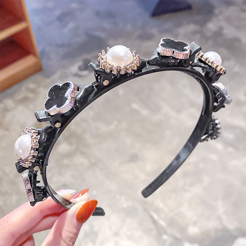 Fashion Rhinestone Braided Hair Band Sweet Girl With Bangs Fixed Head Band Hair Band Hair Accessory YUE