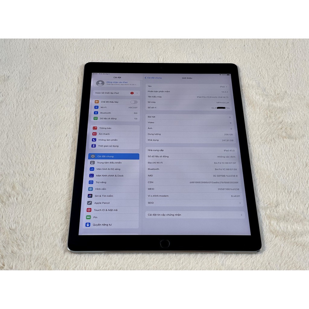 Máy tính bảng Apple iPad Pro 12.9 inch gen 2 256GB 4G bản KHÔNG VÂN TAY | BigBuy360 - bigbuy360.vn