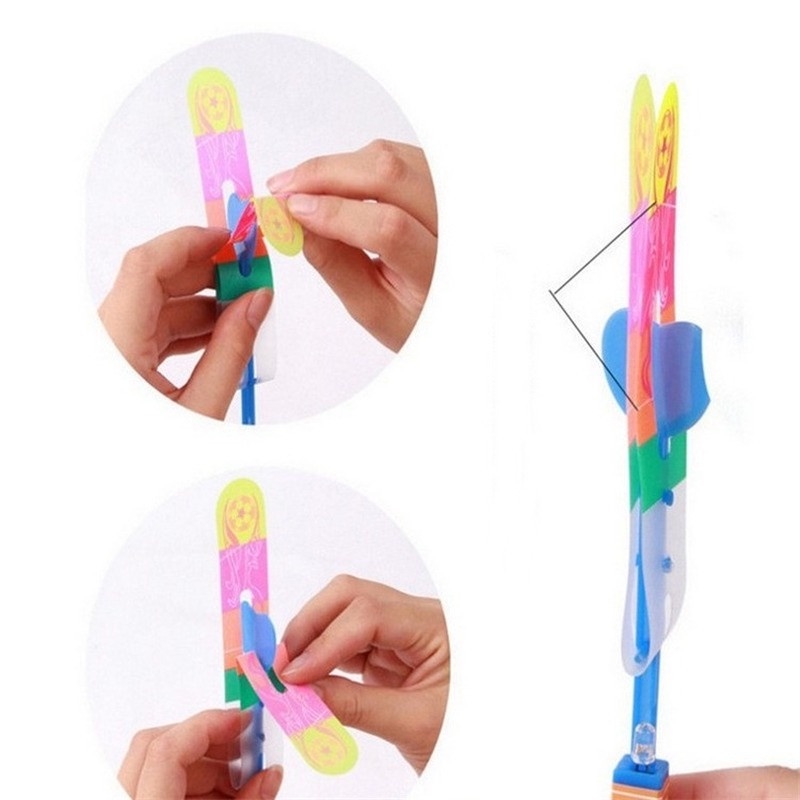 Đồ chơi chong chóng xoay có đèn LED Trực Thăng Đồ Chơi Hình Tên Lửa Có Đèn LED Đồ chơi chong chóng